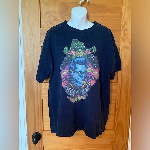 XL Vintage Ghostbusters Navy T-Shirt - Y2K Gildan Tee - Picture 1 of 4